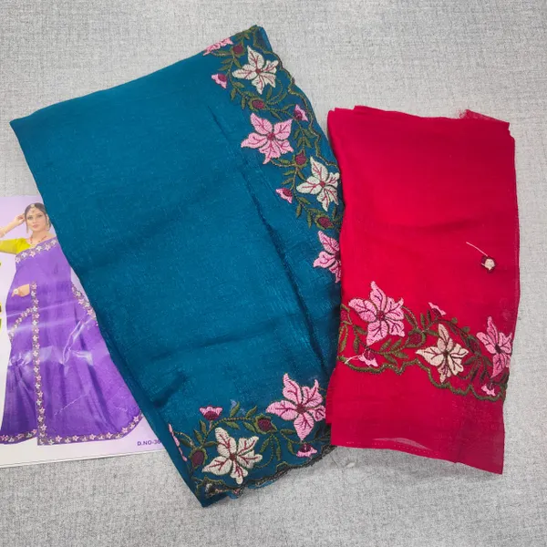 Premium Space Silk With Embroidered Border | SR69